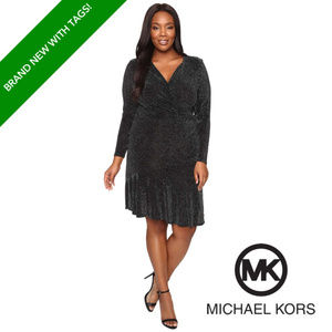**NEW W TAGS** MK Auth Sparkle Wrap Dress 1x